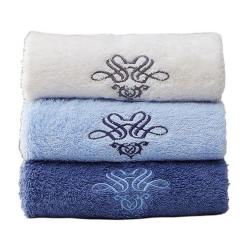 Gentle Meow Set of 3 Bath Towel Set Spa/Hotel/Sports Towels Washcloth Beige,Blue,Dark Blue