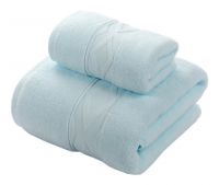 Gentle Meow Geometric Pattern Bath Towels Set Washcloth,1 Bath and 1 Hand/Face Towel,Blue