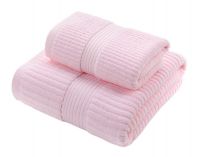 Gentle Meow Elegant Bath Towels Washcloth Spa/Hotel/Sports Towel,1 Bath and 1 Hand/Face Pink