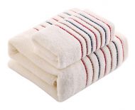 Gentle Meow Cotton Bath Towels Washcloth Spa/Hotel/Sports 1 Bath and 1 Hand/Face Towel,White