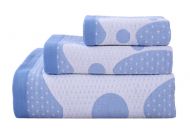 Gentle Meow 3 Pcs Giraffe Bath Towels Cotton Family Towels Washcloth Children Towel Blue