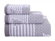 Gentle Meow 3 Pcs Christmas Tree Towels Cotton Family Towels Washcloth Hand/Face Towel Gray