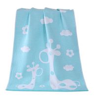 Gentle Meow Happy Giraffe Bath Towels Cotton Family Towels Washcloth Children Towel Green