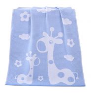 Gentle Meow Happy Giraffe Bath Towels Cotton Family Towels Washcloth Children Towel Blue