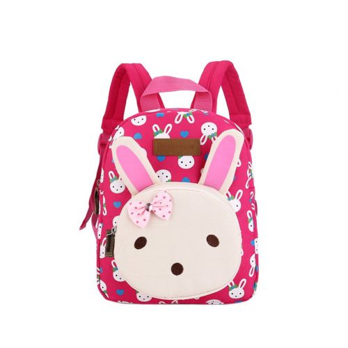 Cute Rabbit Kids School Bag Toddler Backpack Camping Canvas Backpacks Purse Rose
