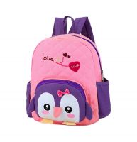 Cute Pink Penguin School Bag Toddler Backpack Kids Travel Canvas Backpacks Purse