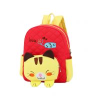 Cute Red Cat School Bag Toddler Backpack Kids Travel Canvas Backpacks Purse