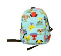 Cute Puppy School Bag Children's Backpack Travel Canvas Backpacks Purse Blue Dog