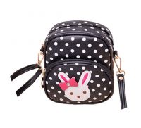 Cute Black Polka Dots Rabbit School Bag Travel Shoulder Bag Kids Backpack Purses