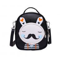 Kids Moustache Rabbit School Bag Cute Travel Shoulder Bag Backpack Purses Black